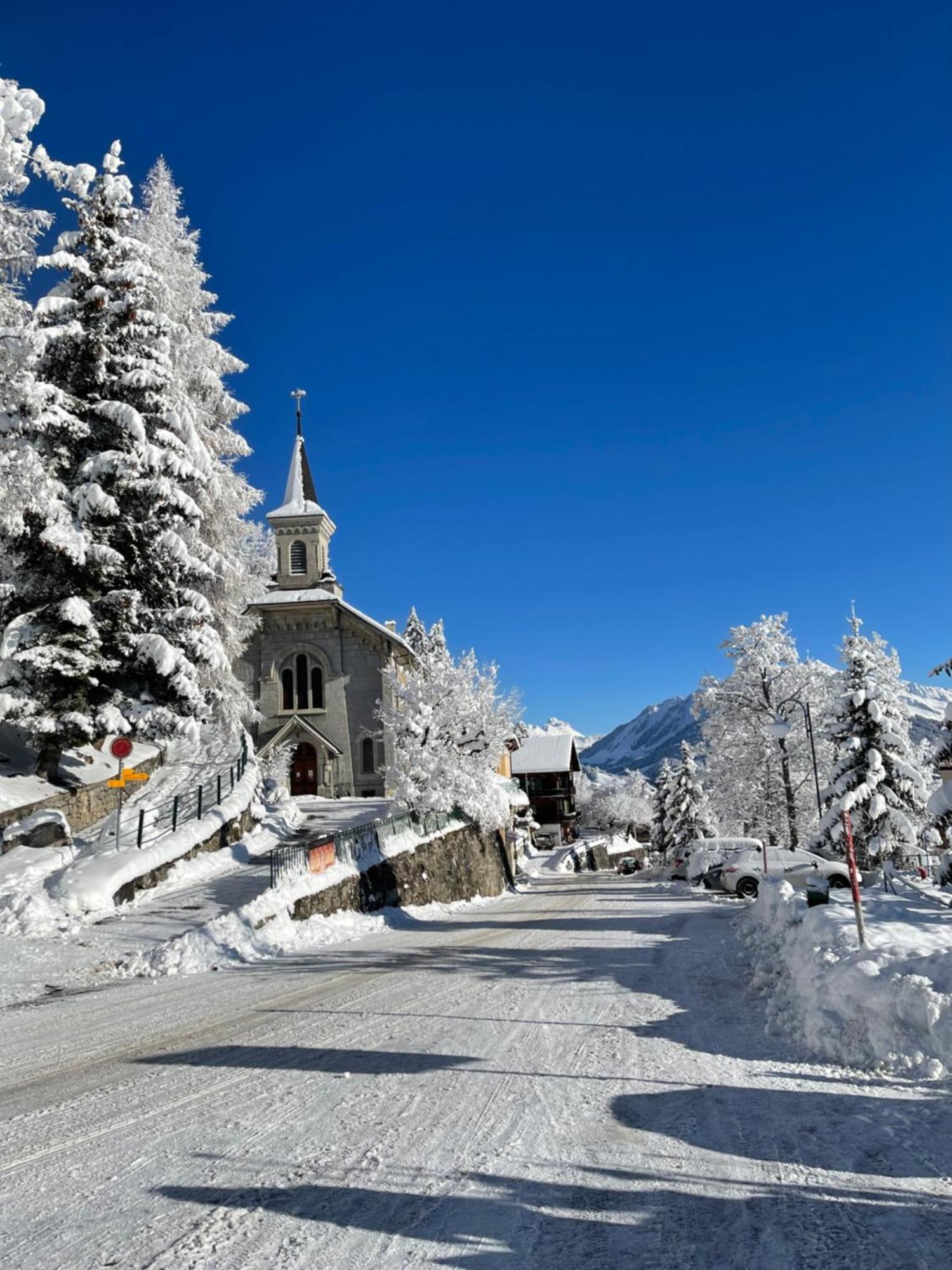 Charmant Appartement Au Vagabond Leysin Esterno foto