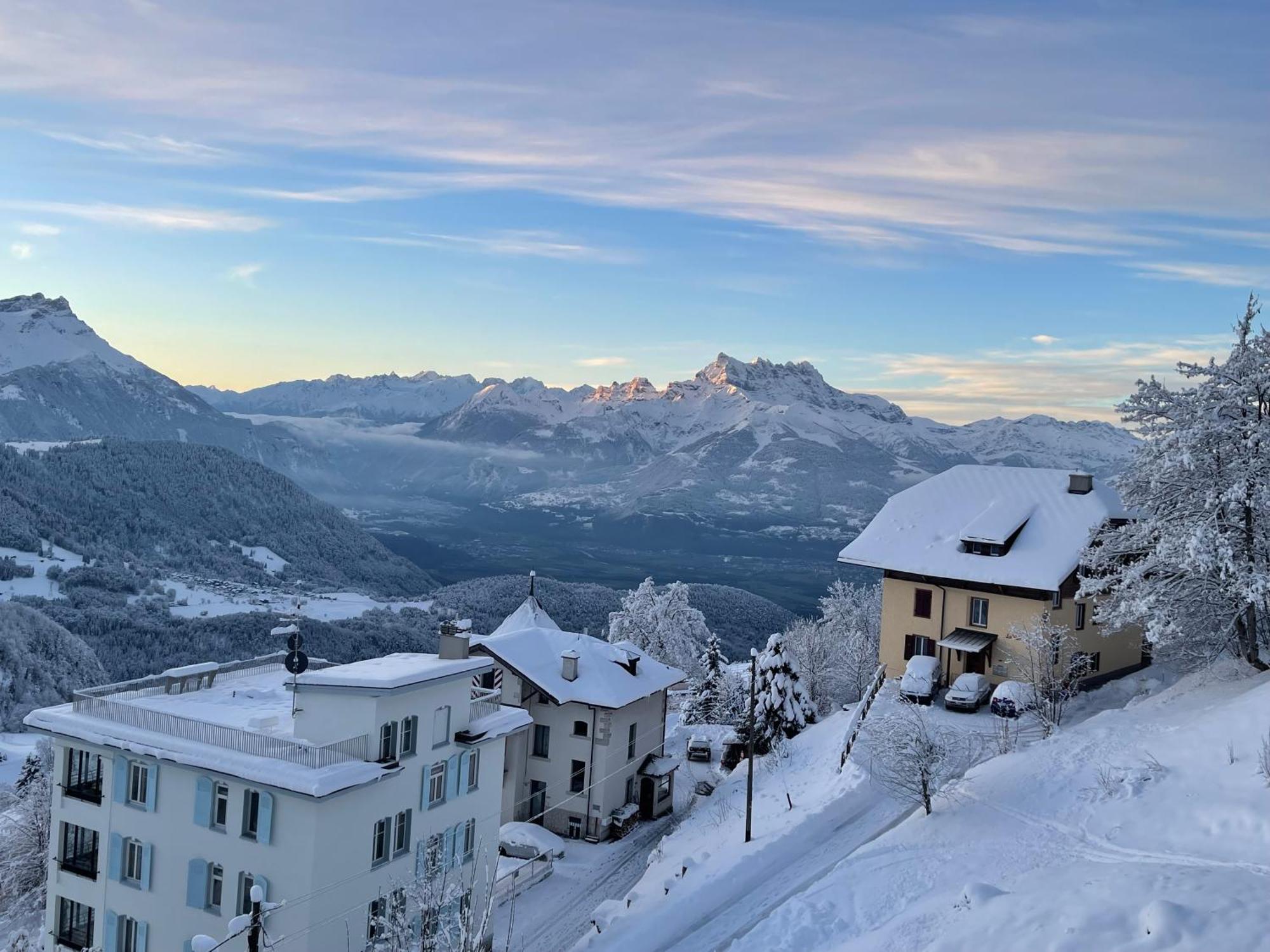 Charmant Appartement Au Vagabond Leysin Esterno foto